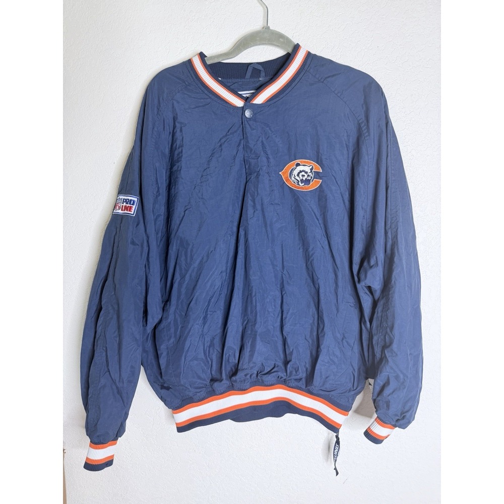 Vintage 90s Chicago Bears Starter Jacket Large Pro Line Pullover Mens Windbreake